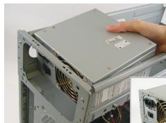 GIGABYTE GA-M52LT-S3P - 拆卸機殼及安裝電源供應器 - 1