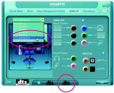 GIGABYTE GA-MA790FX-DS5 - 5-2-3 Enabling the DTS (Digital Theater Systems) Function - 4