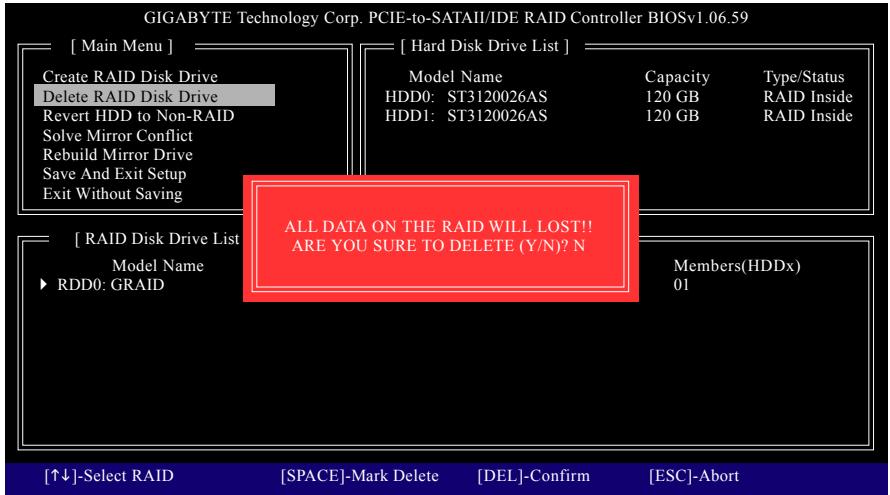 GIGABYTE GA-MA790FX-DS5 - Delete the RAID Array: - 1