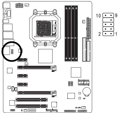 GIGABYTE GA-MA790FX-DS5 - 14) F\_AUDIO (Front Panel Audio Header) - 1