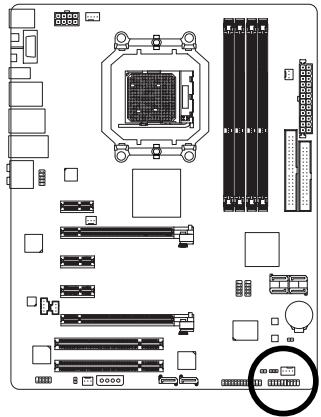 GIGABYTE GA-MA790FX-DS5 - 13) F\_PANEL (Front Panel Header) - 1