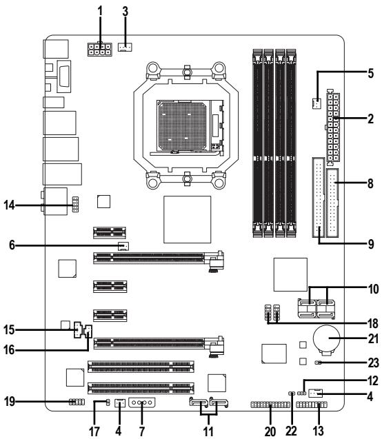 GIGABYTE GA-MA790FX-DS5 - 1-7 Internal Connectors - 1