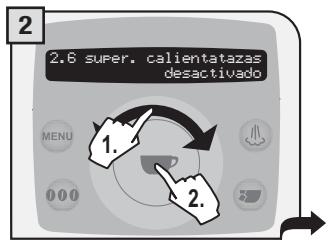 SAECO TALEA RING PLUS - MENÜ “SUPERFICIE CALIENTATAZAS” - 2