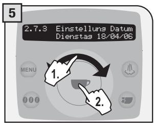 SAECO TALEA RING PLUS - Einstellen des Datum - 5