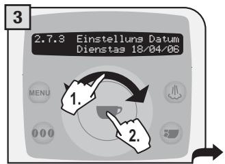 SAECO TALEA RING PLUS - Einstellen des Datum - 3
