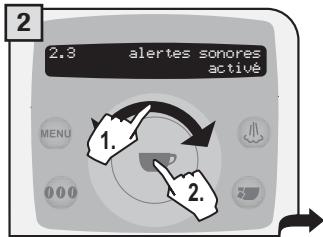 SAECO TALEA RING PLUS - MENU « ALERTES SONORES » - 2
