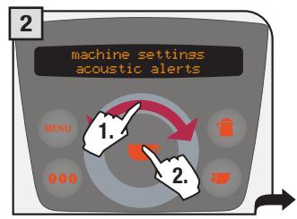 SAECO PRIMEA RING - "ACOUSTIC ALARM" MENU - 2