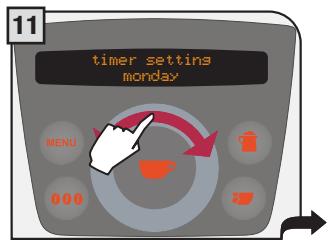 SAECO PRIMEA RING - Setting an interval for turning on the machine - 11
