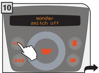 SAECO PRIMEA RING - Setting an interval for turning on the machine - 10