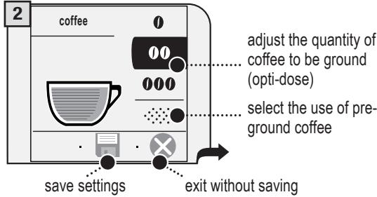SAECO TALEA TOUCH PLUS - COFFEE SETTINGS - 2