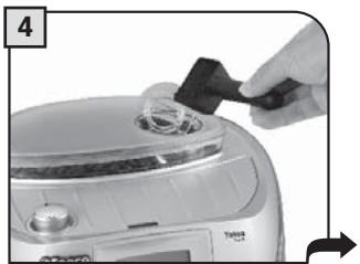SAECO TALEA TOUCH PLUS - INSERT ONLY ONE SCOOP OF GROUND COFFEE AT A TIME. TWO CUPS OF COFFEE CANNOT BE DISPENSED AT THE SAME TIME. - 4