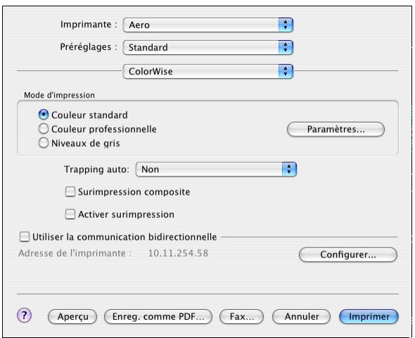 KONICA MINOLTA BIZHUB PRO C500 - Pour définir les options d'impression pour les ordinateurs MAC OS x - 3