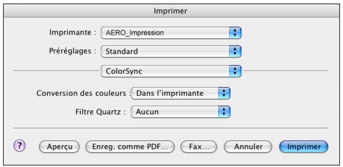 KONICA MINOLTA BIZHUB PRO C500 - Pour définir les options d'impression pour les ordinateurs MAC OS x - 2