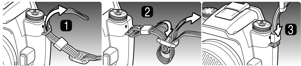 KONICA MINOLTA DYNAX 5D - ATTACHING THE CAMERA STRAP - 1