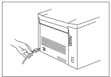 KONICA MINOLTA MF1600 - Connecting the Power Cable and the Telephone Line Cable - 1