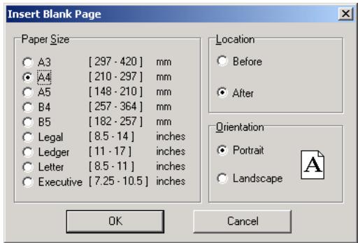 KONICA MINOLTA PAGESCOPE CABINET PRO - Inserting a Blank Page of the Specified Size - 1