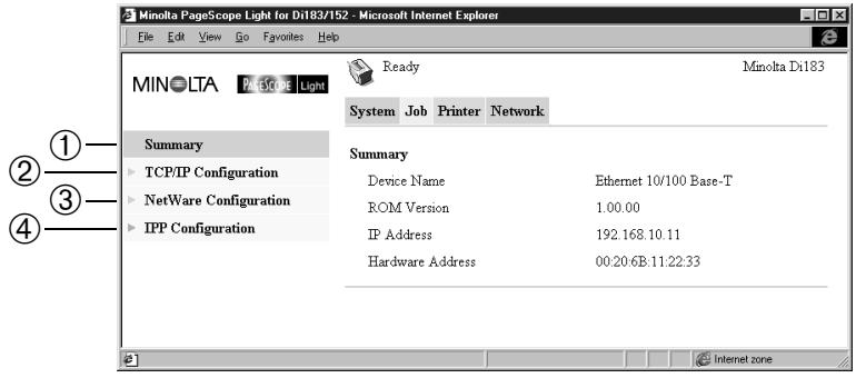 KONICA MINOLTA PI1802E - Network Tab - 1