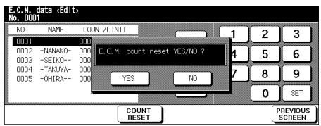 KONICA MINOLTA PI8500PRO - To clear the E.C.M. count: - 2