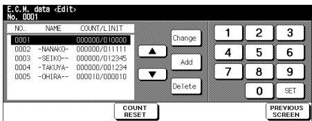 KONICA MINOLTA PI8500PRO - ECM Data Edit Screen - 1