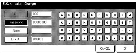 KONICA MINOLTA PI8500PRO - ECM Data Change Screen - 1