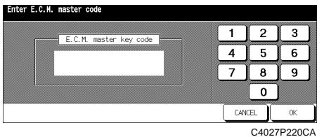 KONICA MINOLTA PI8500PRO - ECM Master Key Code Screen - 1