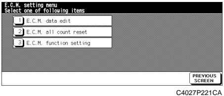 KONICA MINOLTA PI8500PRO - ECM Setting Menu Screen - 1