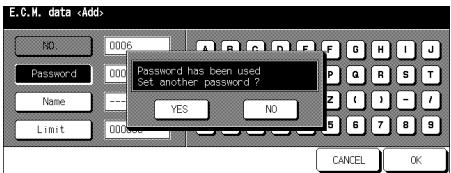 KONICA MINOLTA PI8500PRO - Password Duplication Screen - 1
