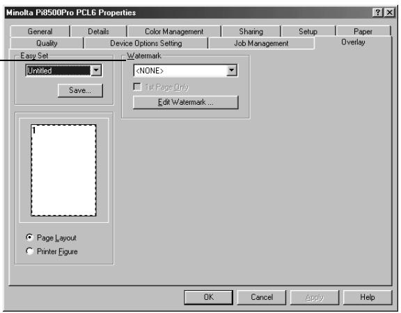 KONICA MINOLTA PI8500PRO - Functions of the Overlay tab - 1