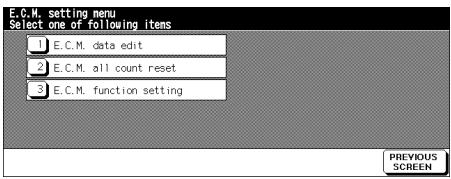 KONICA MINOLTA PI8500PRO - ECM Setting Menu Screen - 1