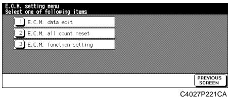 KONICA MINOLTA PI8500PRO - ECM Setting Menu Screen - 1