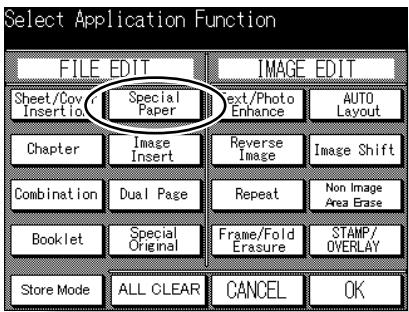 KONICA MINOLTA 7045 - Touch Special Paper on the Application Selection Screen. - 1