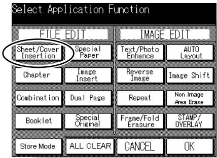 KONICA MINOLTA 7045 - Sheet/Cover on the Application Selection Screen. - 1