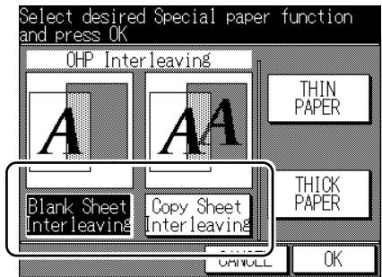 KONICA MINOLTA 7045 - Select the desired OHP Interleaving mode, then touch OK - 1
