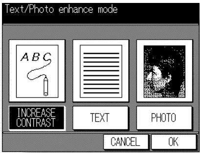 KONICA MINOLTA 7045 - Touch the desired mode key on the Text/Photo Enhance Screen. - 1