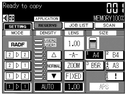 KONICA MINOLTA 7045 - Select the desired paper size and magnification on the Basic Screen. - 1
