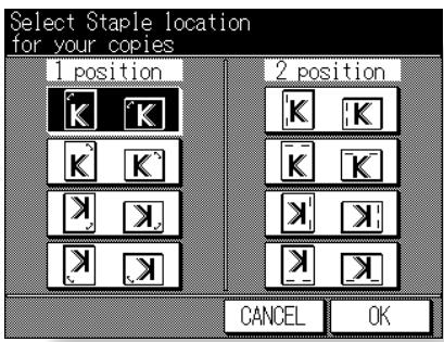 KONICA MINOLTA 7045 - Select the desired staple position, then touch OK - 1