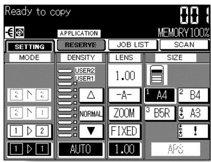 KONICA MINOLTA 7045 - Select the desired magnification and paper size on the Basic Screen. - 1