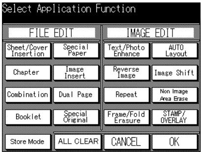 KONICA MINOLTA 7045 - Press APPLICATION on the control panel. - 2