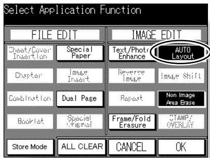 KONICA MINOLTA 7045 - Touch AUTO Layout on the Application Selection Screen. - 1