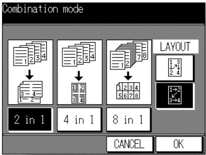 KONICA MINOLTA 7045 - Select the desired Combination mode. - 1