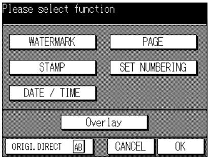 KONICA MINOLTA 7045 - Touch Overlay on the Stamp/Overlay Selection Screen. - 1