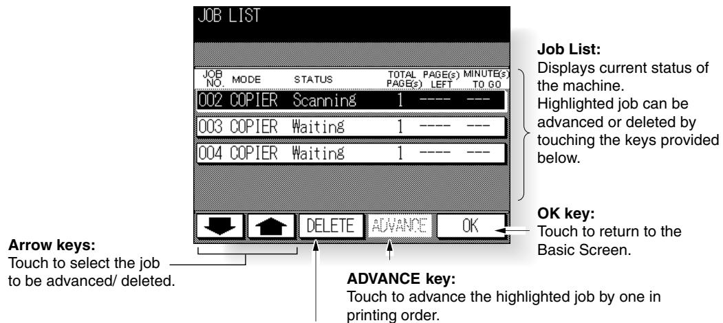 KONICA MINOLTA 7045 - ■ Checking Machine Status (Job List Screen) - 1