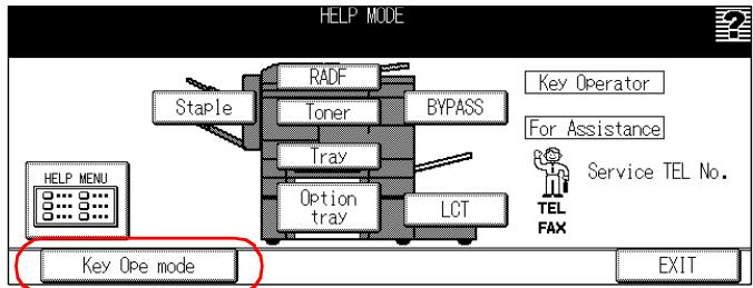 KONICA MINOLTA 7145 NETWORK SCANNER - Press the (HELP) button on the control panel, then press the [Key Ope mode] key. - 1