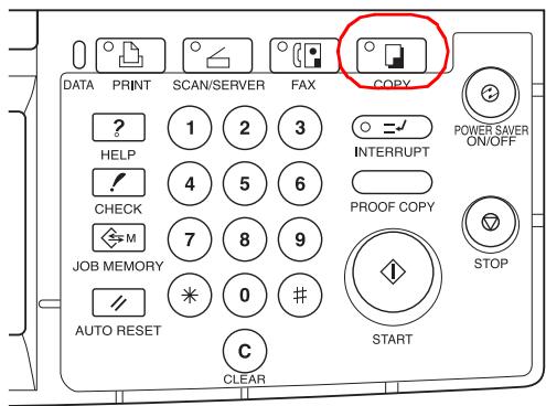 KONICA MINOLTA 7145 NETWORK SCANNER - Press the (COPY) button on the control panel. - 1