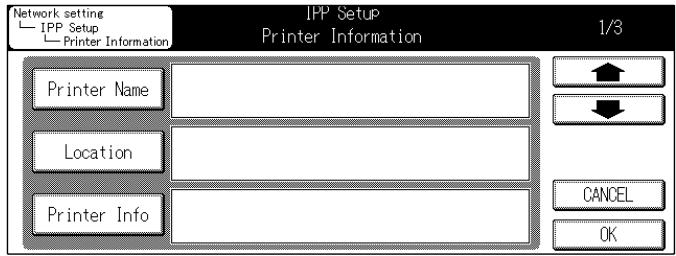 KONICA MINOLTA 7145 NETWORK SCANNER - Touch [Printer Info] on the [IPP Setup] screen. - 2