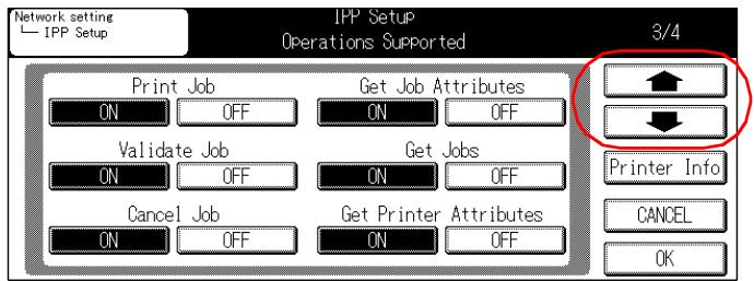 KONICA MINOLTA 7145 NETWORK SCANNER - Use [↑] or [↓] to access to [IPP Setup] screen (3/4) from screen (2/4). - 1