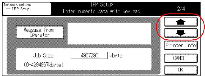KONICA MINOLTA 7145 NETWORK SCANNER - Use [↑] or [↓] to access to [IPP Setup] screen (2/4) from screen (1/4). - 1
