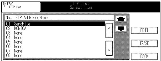 KONICA MINOLTA 7145 NETWORK SCANNER - FTP list screen - 1