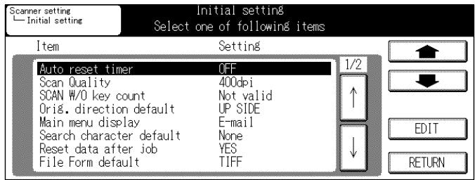 KONICA MINOLTA 7145 NETWORK SCANNER - Touch the [1. Initial setting] key. - 2