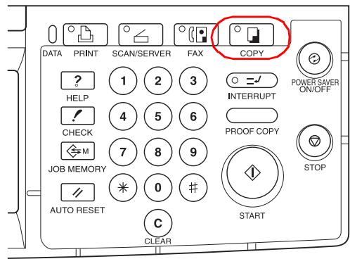 KONICA MINOLTA 7145 NETWORK SCANNER - Press the (COPY) button on the control panel. - 1